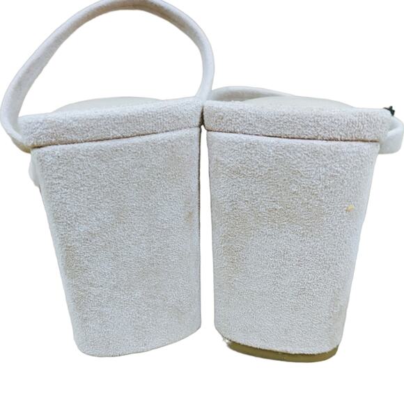 NWT The Drop blush pink Avery strappy faux suede chunky heel - Picture 4 of 7